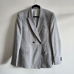 TOPMAN I NWT LE 40R Wool Viscose Blazer Suit Jacket I checkered grey